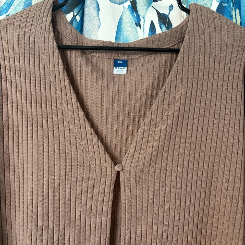 Mauve Ribbed Cardigan - Picture 2 of 4